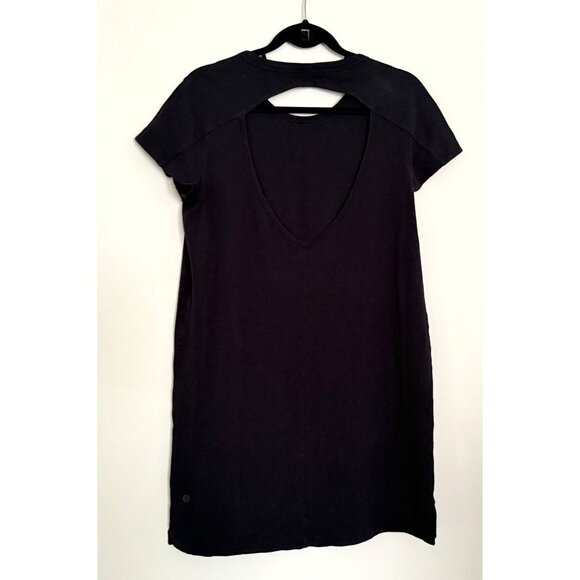 Lululemon Womens Day Tripper Mini Back Cut Out Dress In Black Size 10 Athleisure - Picture 5 of 7